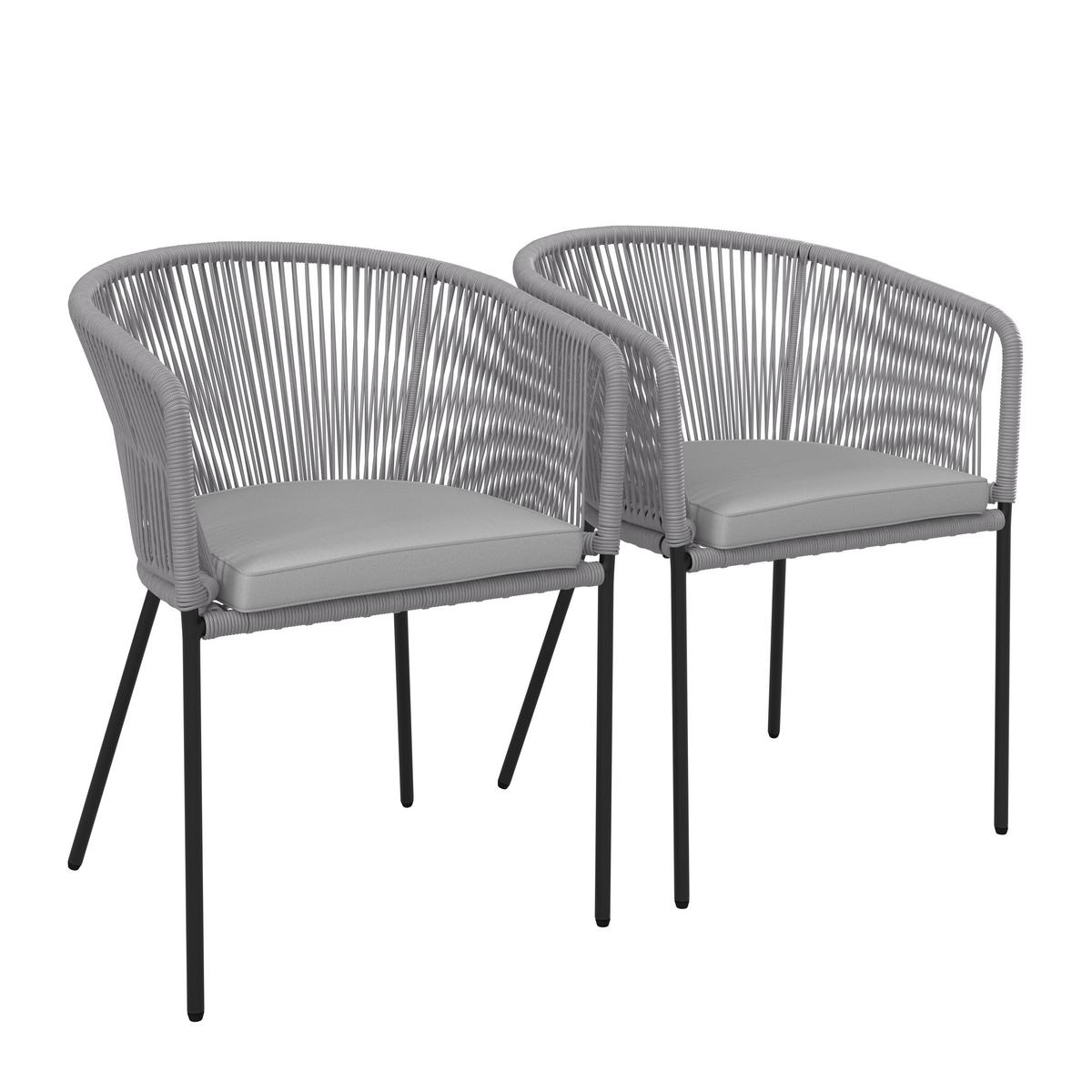 SADA ZÁHRADNÝCH KRESIEL VICTOR - čierna/svetlosivá, Modern, kov/textil (56/78/59cm) - Bessagi Garden