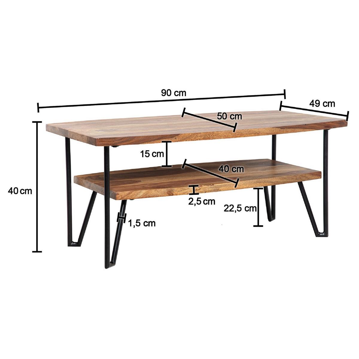 KONFERENČNÝ STOLÍK WL6.720 - hnedá/čierna, Design, kov/drevo (90/50/40cm) - MID.YOU