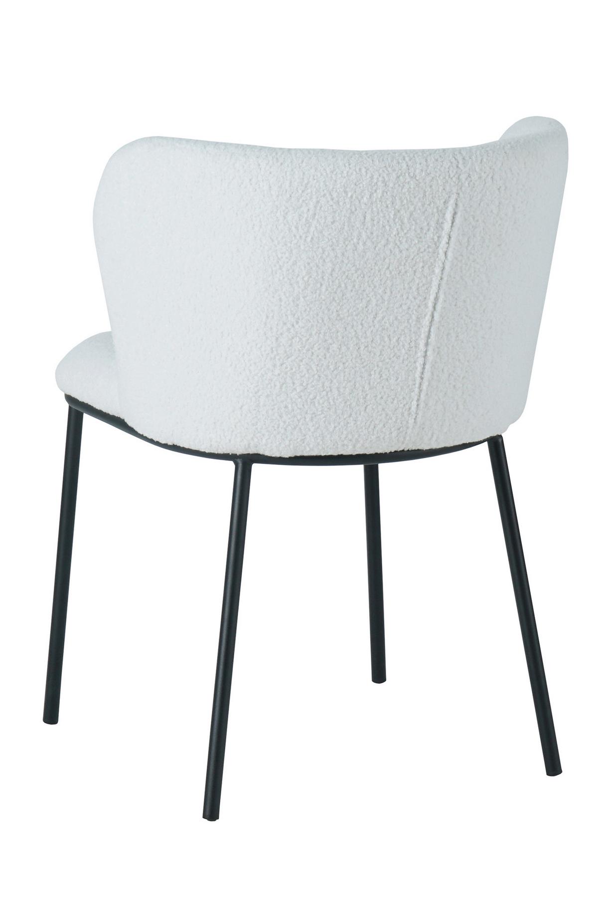 Stuhl-Set Weiß B: 54,5 cm - Schwarz/Weiß, MODERN, Textil/Metall (54,5/76/59cm) - Livetastic