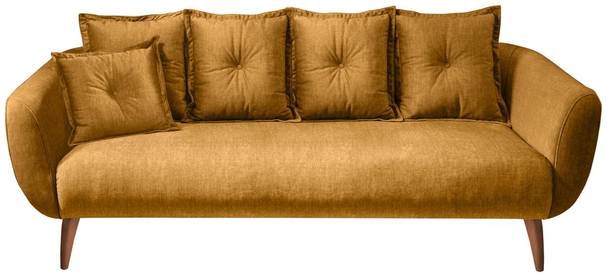 3-Sitzer-Sofa Baggio Gelb B: 236 cm - Gelb/Buchefarben, MODERN, Textil (236/94/103cm) - Livetastic