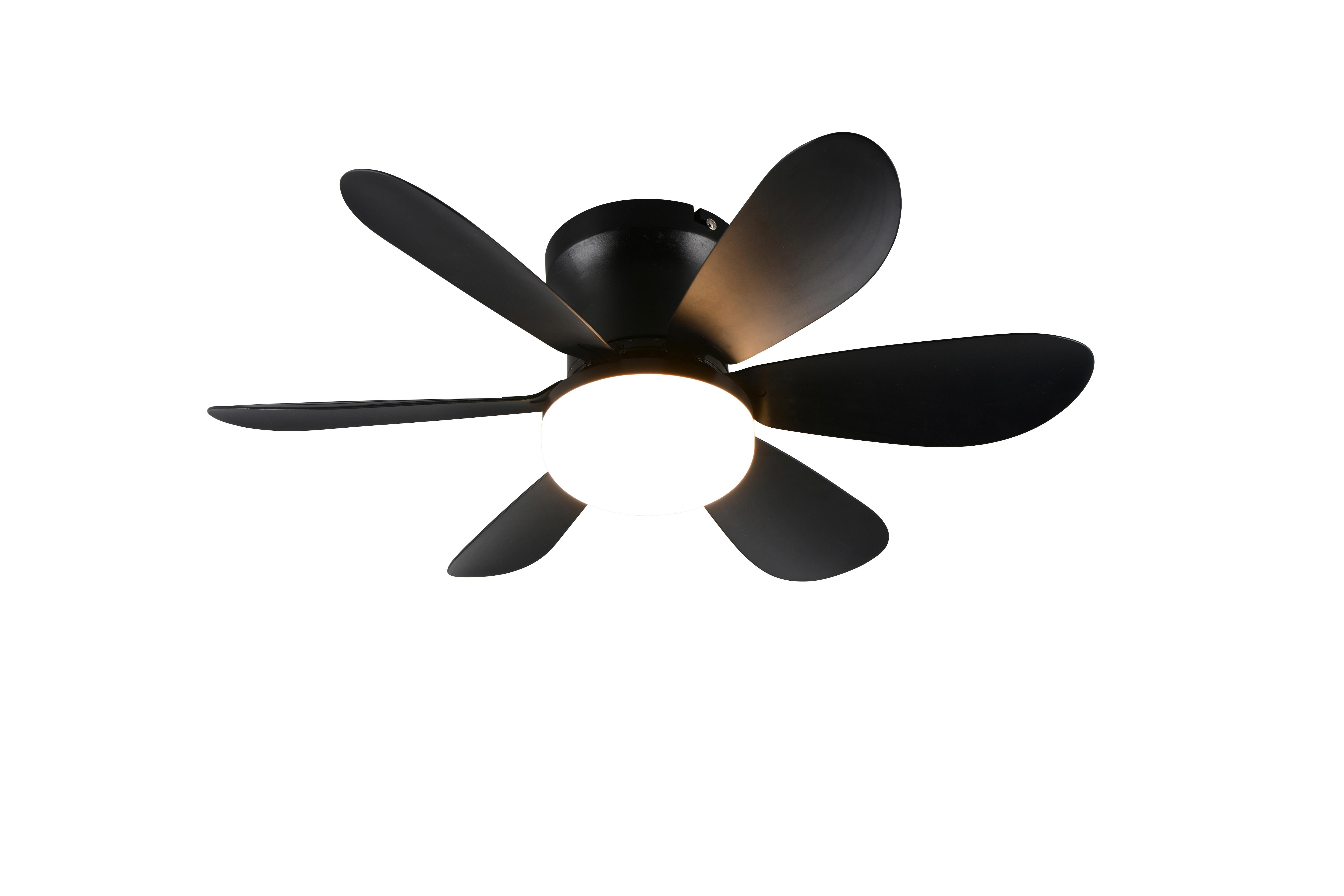 Deckenventilator Lund Schwarz D: 53 cm - Schwarz, Basics, Kunststoff (53,0/31,0cm)