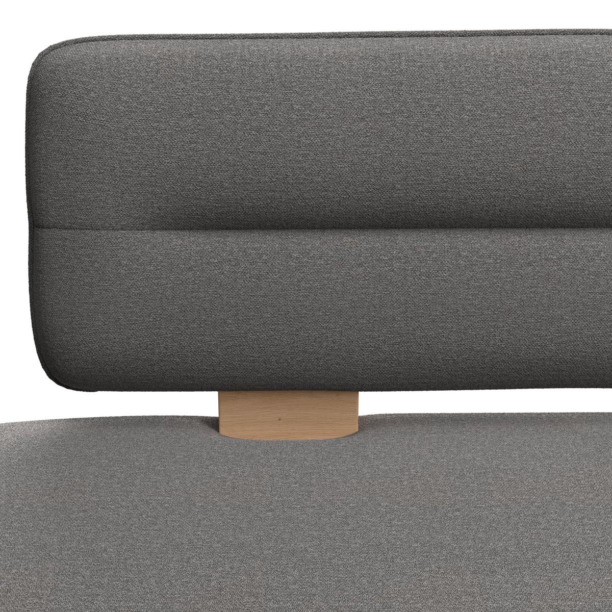 Sitzbank Beluna II Webstoff dunkelgrau, B: 140cm - Eichefarben/Dunkelgrau, KONVENTIONELL, Holzwerkstoff/Textil (140/87/67cm) - James Wood