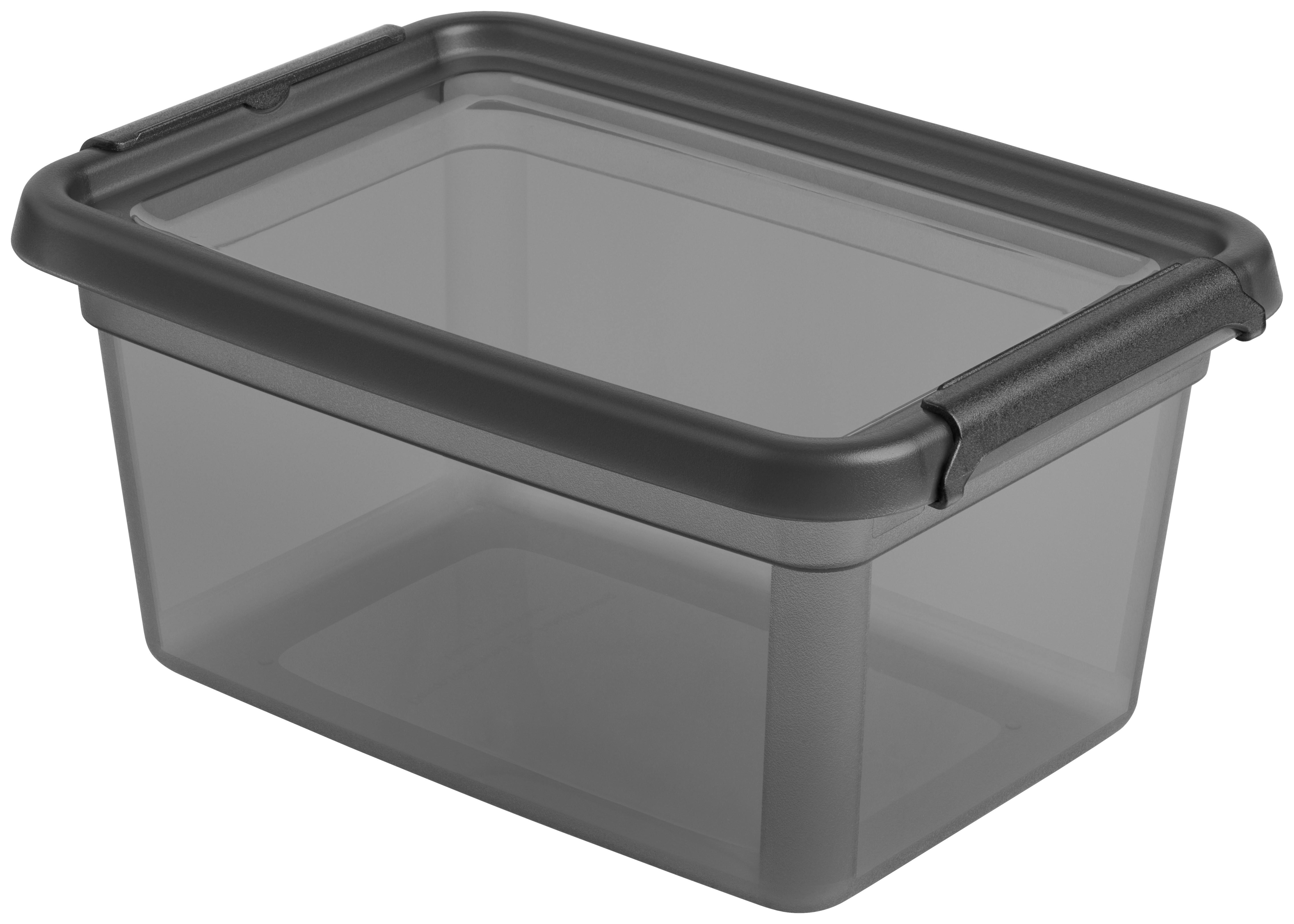 Úložný Box Blacky - Ca. 1,5l - černá/průhledné, Moderní, plast (14/19/9cm) - Premium Living
