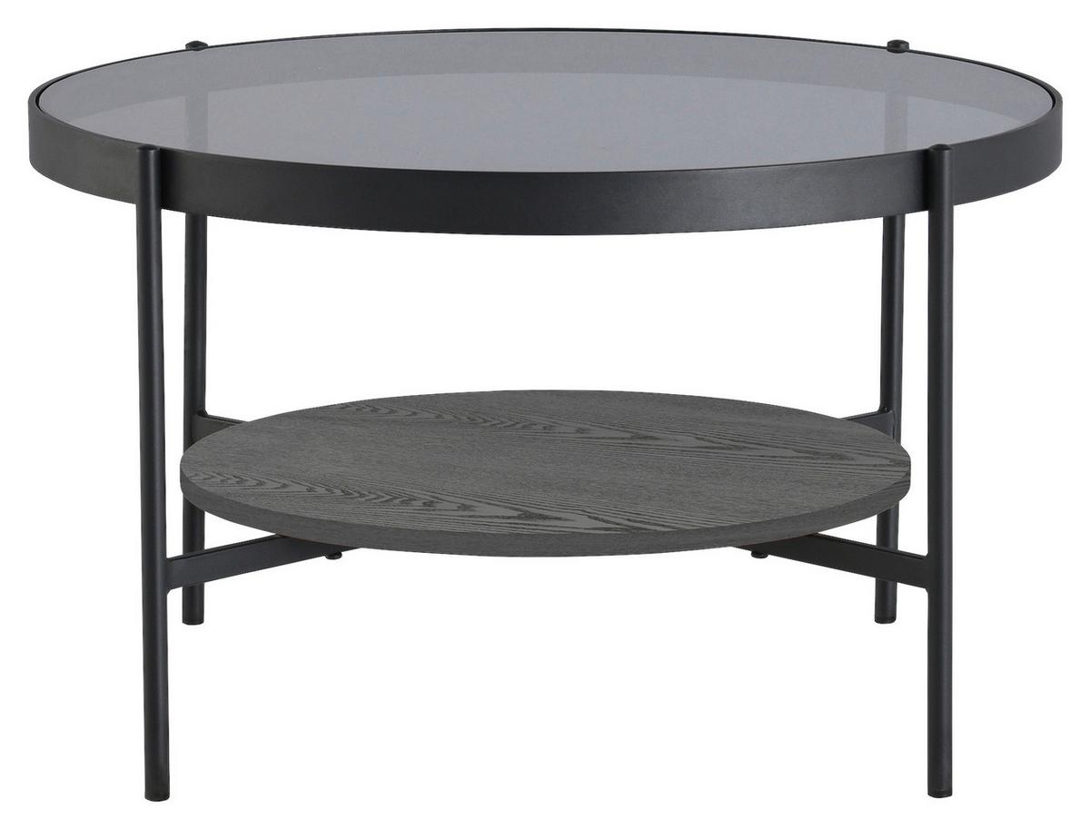 Couchtisch Ohio Schwarz D: 74 Cm - Schwarz, Design, Glas/Holzwerkstoff (73,5/42,5/73,5cm) - MID.YOU