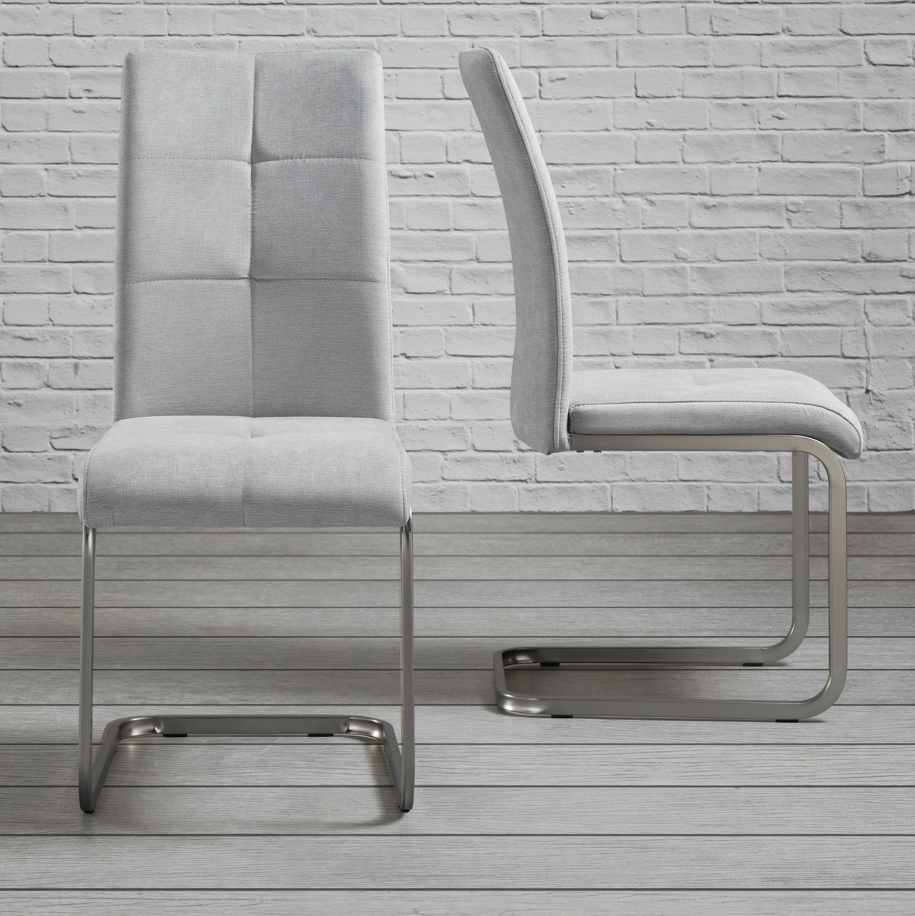 Židle Lucie - světle šedá/barvy chromu, Moderní, kov/dřevo (42,5/98/45cm) - Modern Living