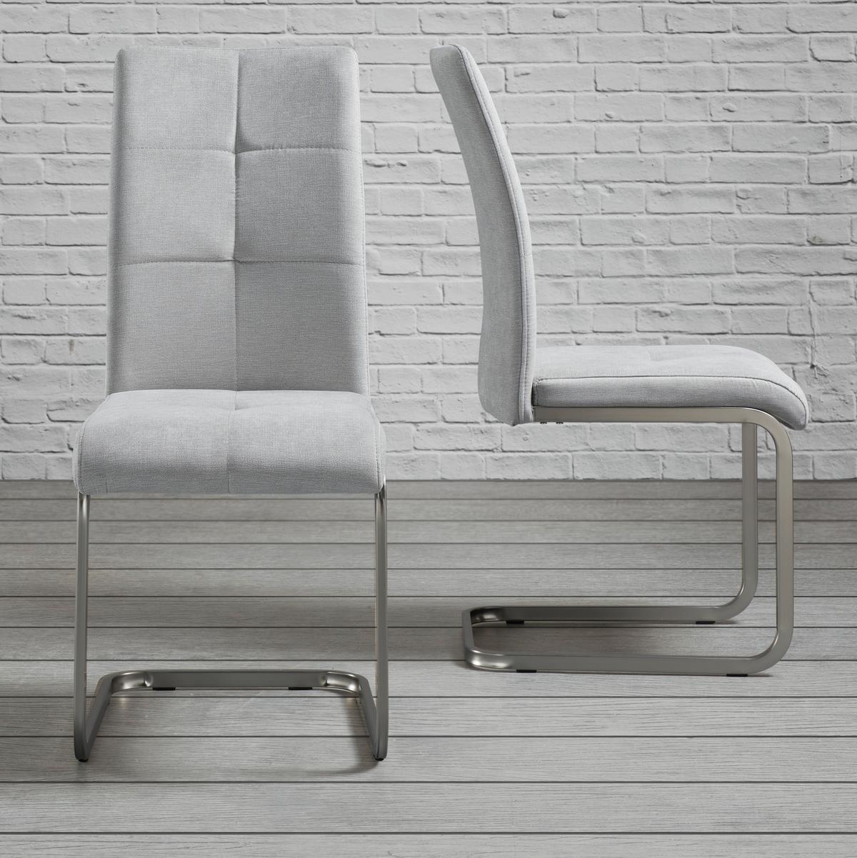 Židle Lucie - světle šedá/barvy chromu, Moderní, kov/dřevo (42,5/98/45cm) - Modern Living