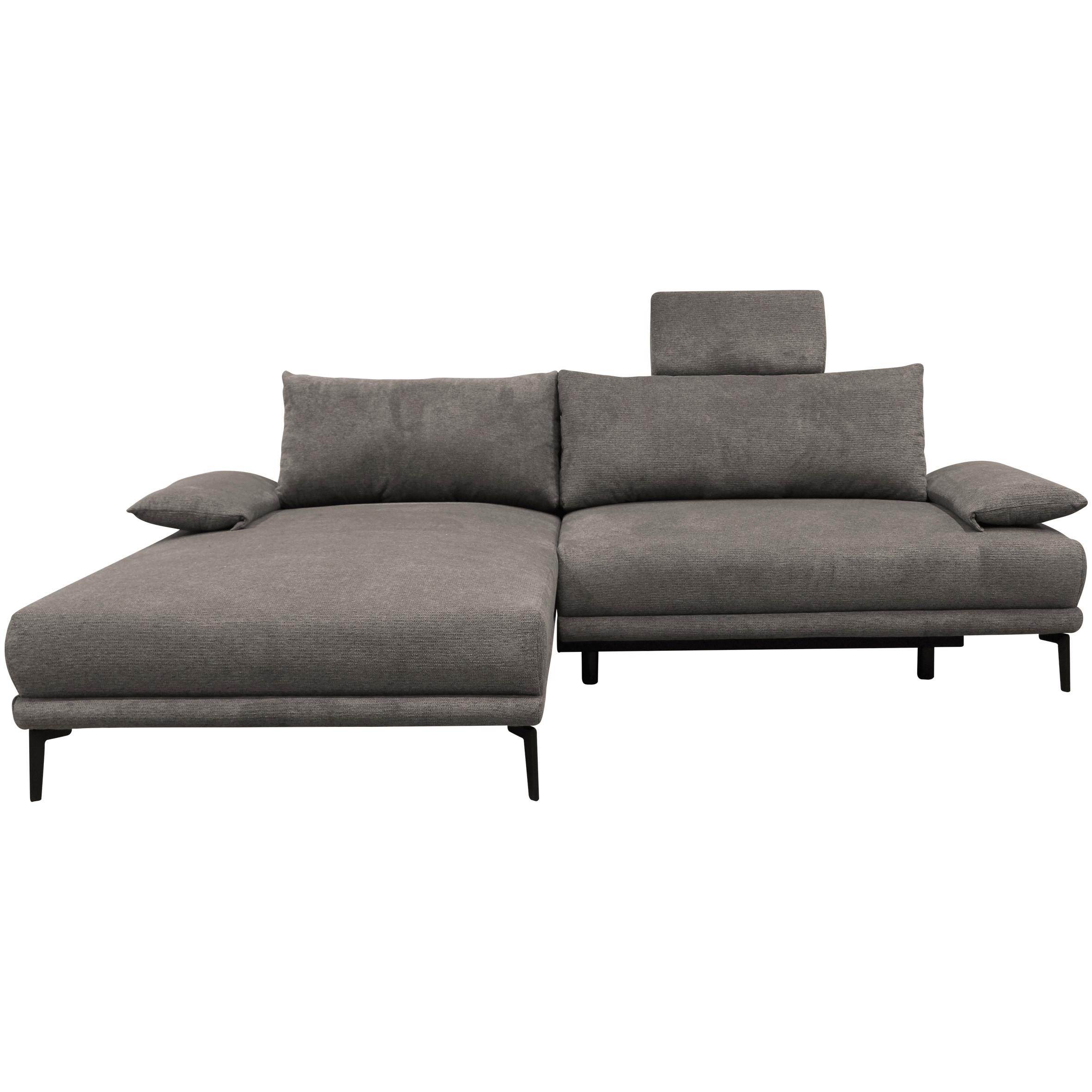 Ecksofa mit Bettkasten Lagacy 192x260 cm Webstoff Graubraun - Graubraun/Schwarz, Design, Textil (192/260cm) - MID.YOU
