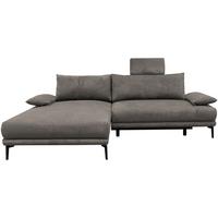 Ecksofa mit Bettkasten Lagacy 192x260 cm Webstoff Graubraun - Graubraun/Schwarz, Design, Textil (192/260cm) - MID.YOU