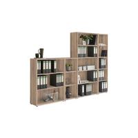 Aktenregal Office Edition Sonoma Eiche Dekor B: 257cm - Silberfarben/Sonoma Eiche, MODERN, Holzwerkstoff (257/185,6/33cm) - MID.YOU