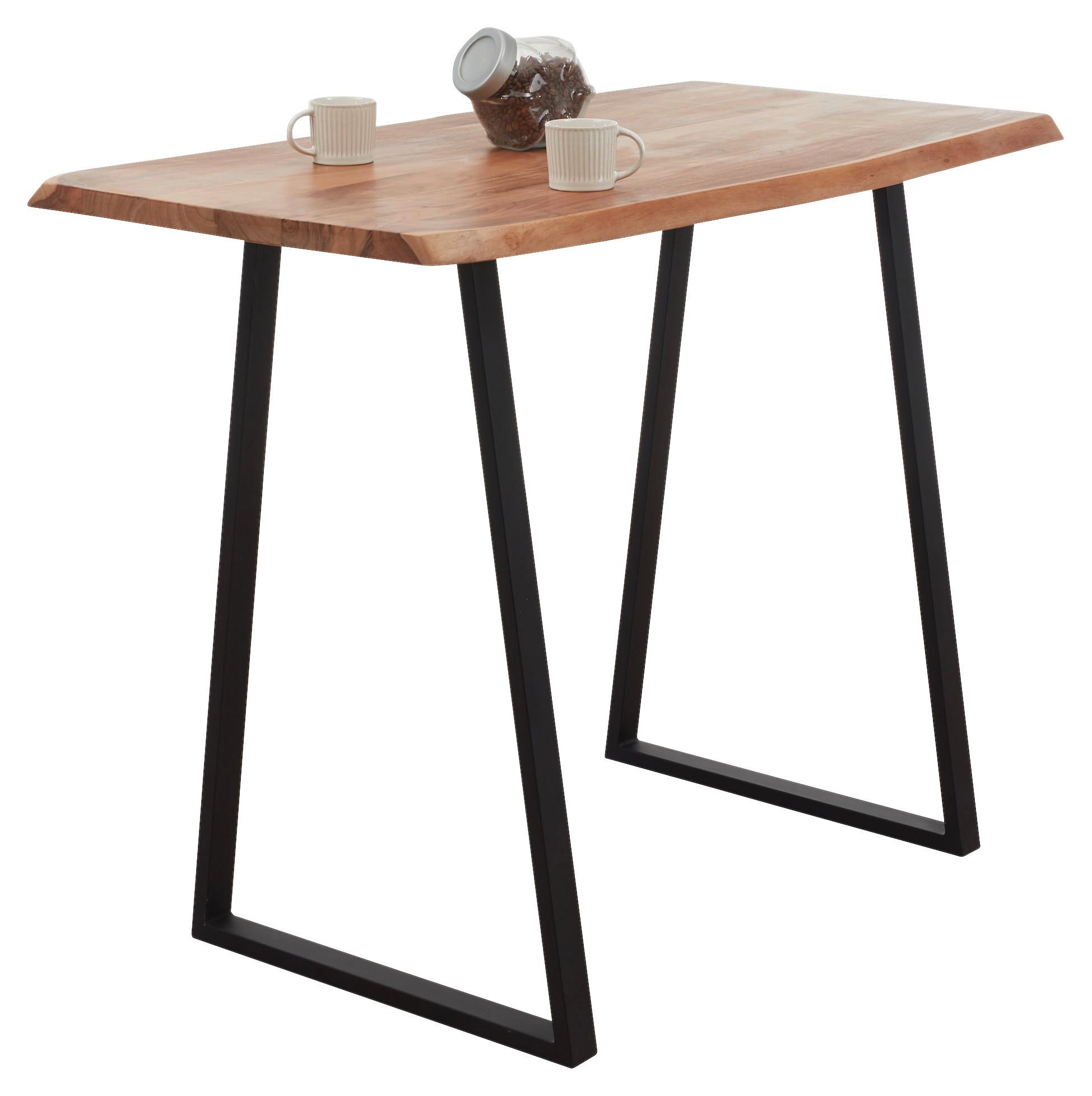 Bartisch Goa - Schwarz/Akaziefarben, Design, Holz/Metall (140/77/105cm) - Livetastic