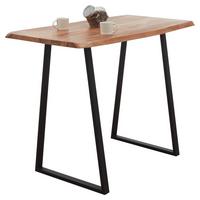 Bartisch Goa - Schwarz/Akaziefarben, Design, Holz/Metall (140/77/105cm) - Livetastic