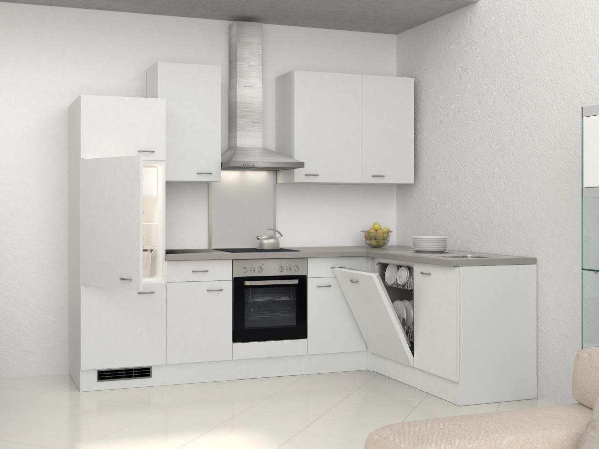 Eckküche Wito mit Geräten 280x170 cm Grau/Weiß Elegant - Hellgrau/Weiß, MODERN, Holzwerkstoff (280/170cm) - FlexWell