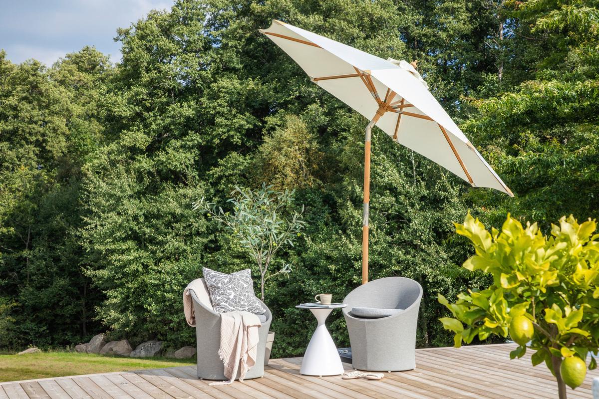Sonnenschirm L/b: 270x250 Cm Weiß - Weiß, KONVENTIONELL (270/250cm) - Gardenson
