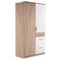Šatní skříň CARIBA šířka 90cm - bílá/barvy dubu, Design, kompozitní dřevo/plast (90/199/58cm) - MID.YOU
