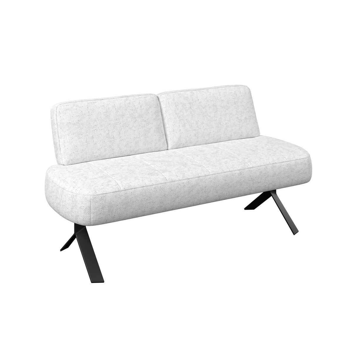 Sitzbank weiß/Metallbeine Ulmo B: 162 cm - Schwarz/Weiß, MODERN, Textil/Metall (162/83/71cm)