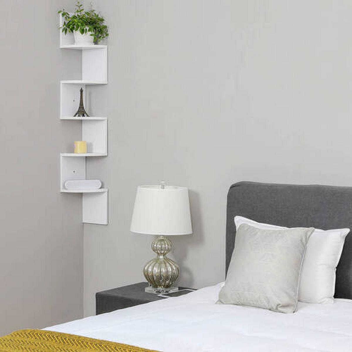 Eckregal B: 20 cm, Weiß - Weiß, Basics, Holzwerkstoff (20/127,5/20cm) - Boxxx