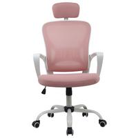 Drehstuhl Caorle Mit Armstützen Pink - Pink/Weiß, MODERN, Kunststoff/Textil (60/118/65cm) - MID.YOU