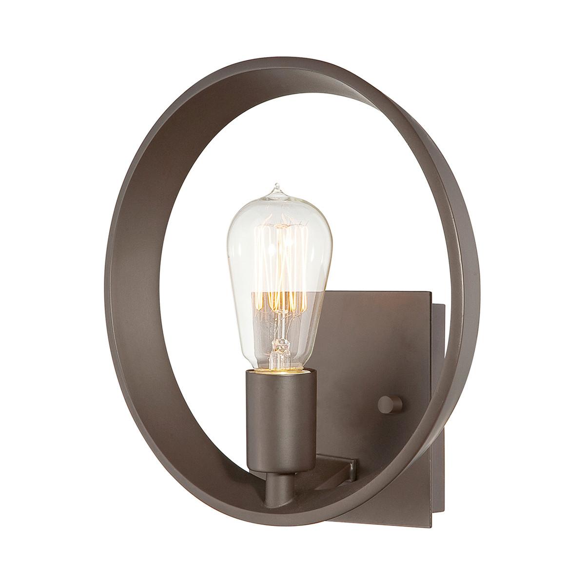 Wandleuchte Qz-Theater-Row1wt - Dunkelbraun/Bronzefarben, Natur, Metall (25.4/25.4/10.2cm) - Elstead Lighting
