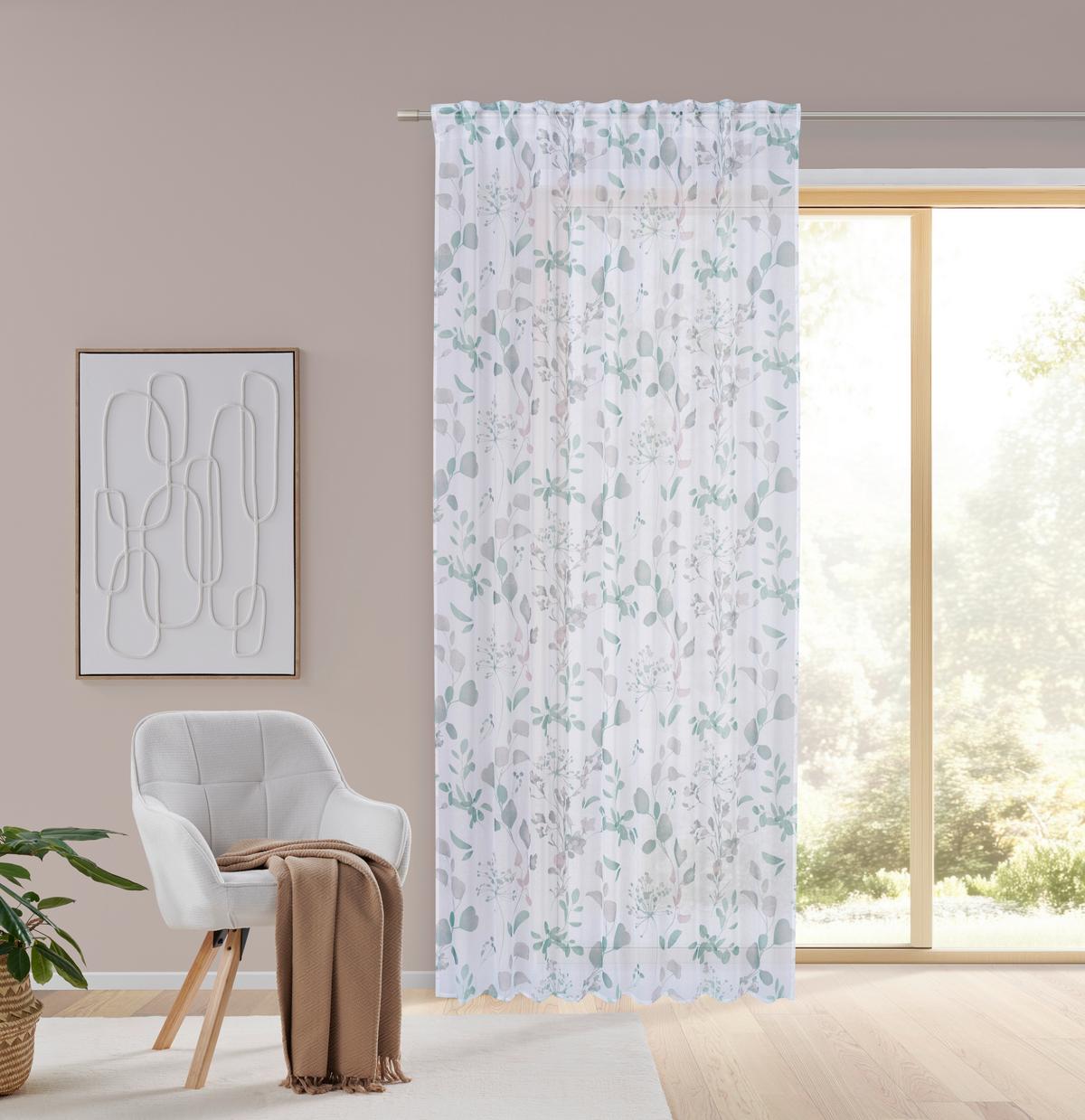 HOTOVÝ ZÁVES OLIVIA - zelená, textil (140/245cm) - Mömax