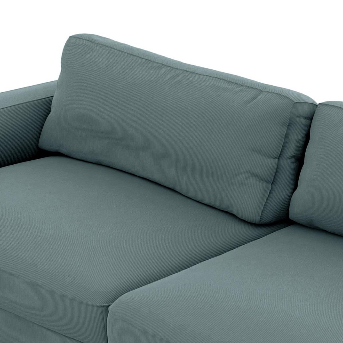 Bigsofa Bourbon, Blaugrau B: 264 Cm - Blaugrau/Schwarz, MODERN, Textil (264/84/125cm) - Trendmanufaktur