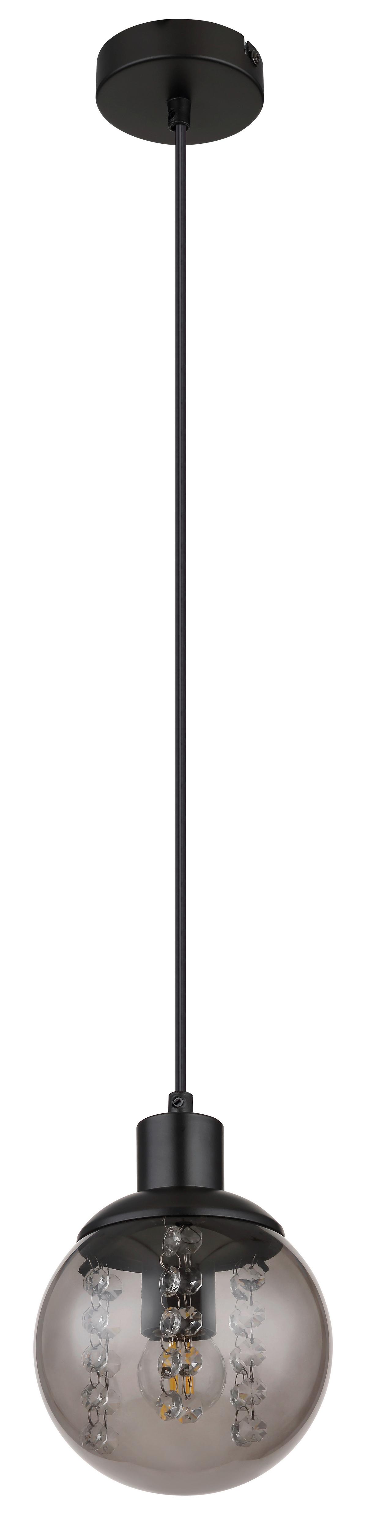 Hängeleuchte 15657h - Klar/Schwarz, Design, Glas/Kunststoff (15/150cm) - Globo
