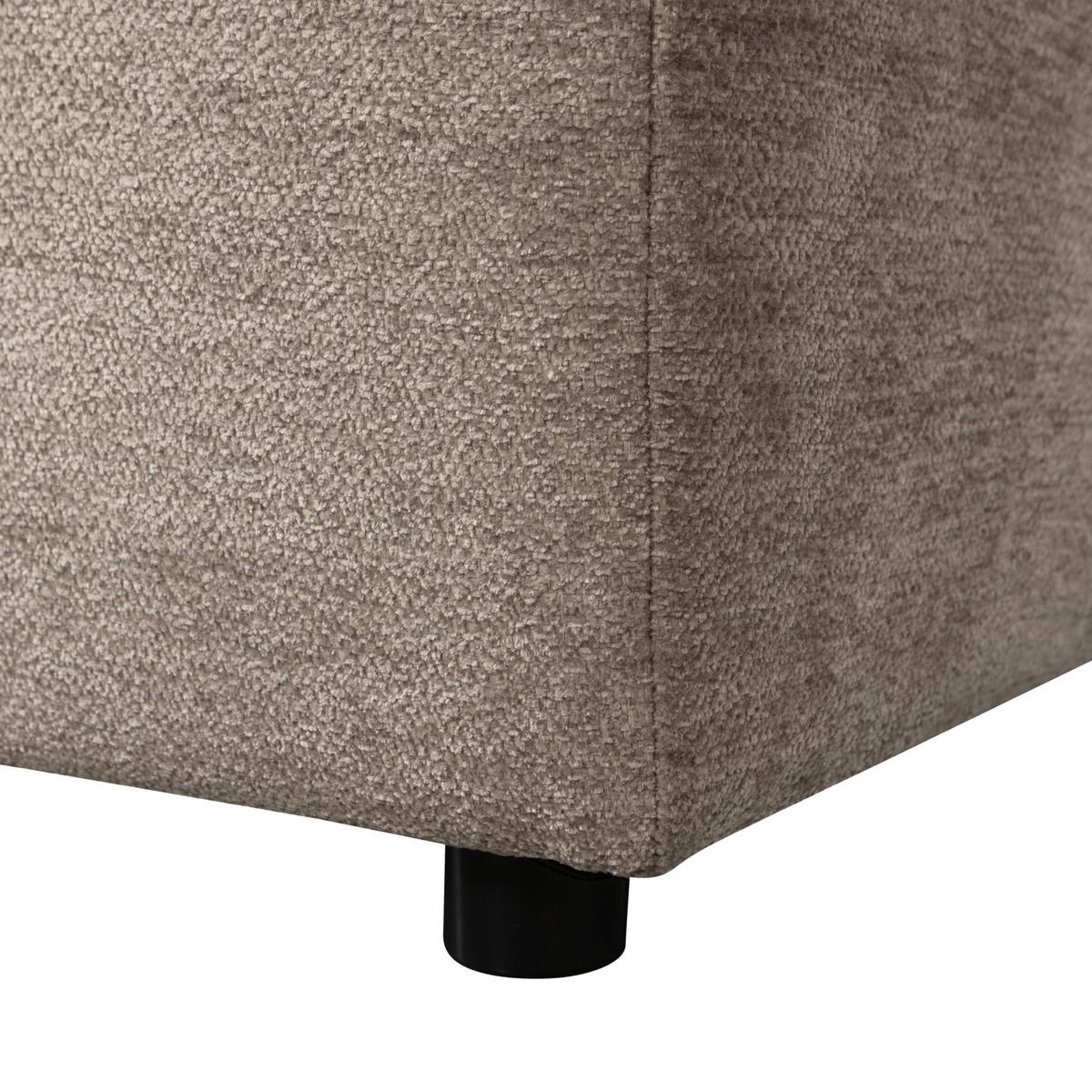 Ecksofa Tibas Sandfarben S: 280x165cm - Sandfarben/Schwarz, Design, Textil (280/165cm) - Livetastic