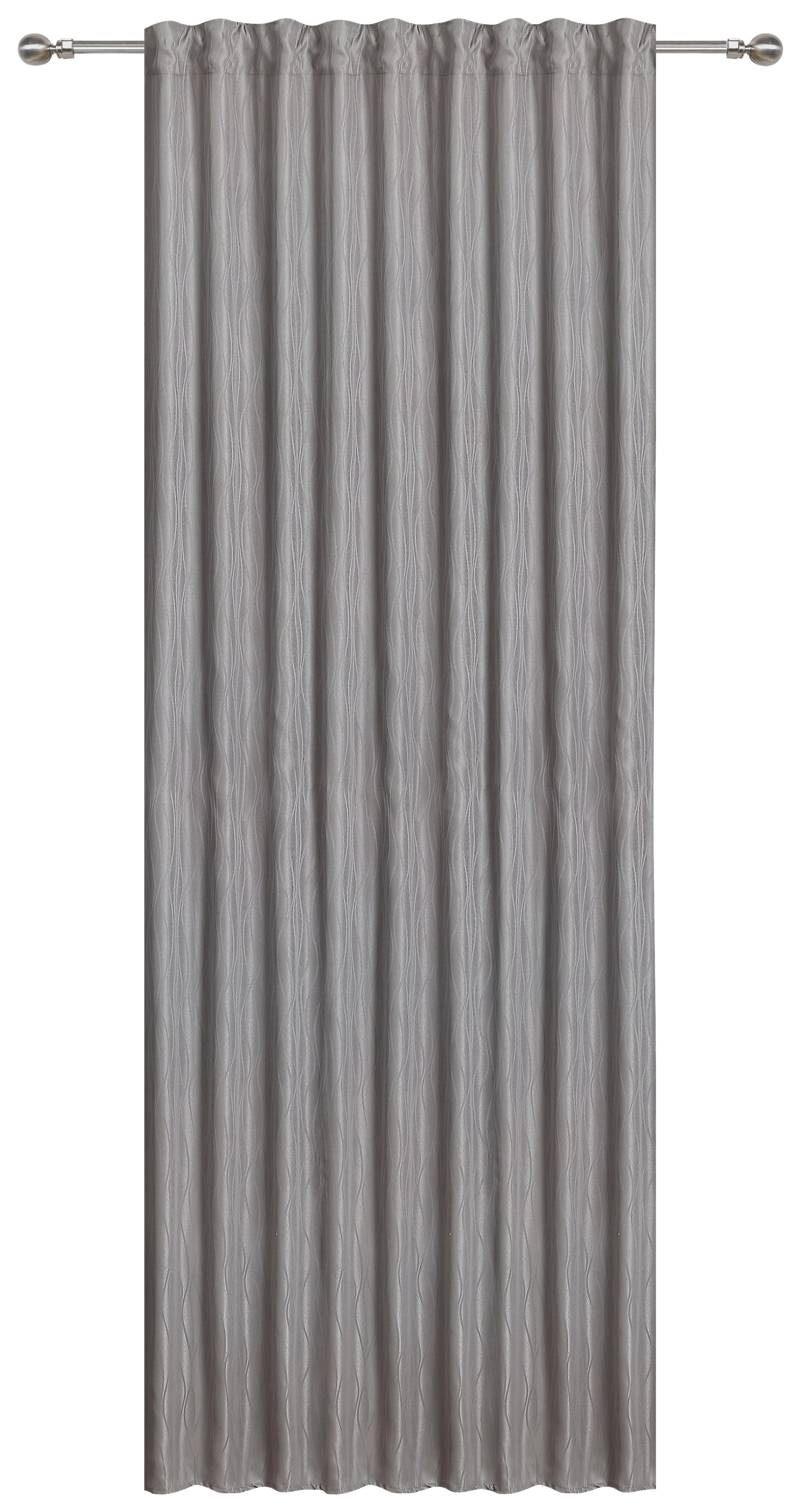Vorhang mit Band Vroni 140x245 cm Silberfarben