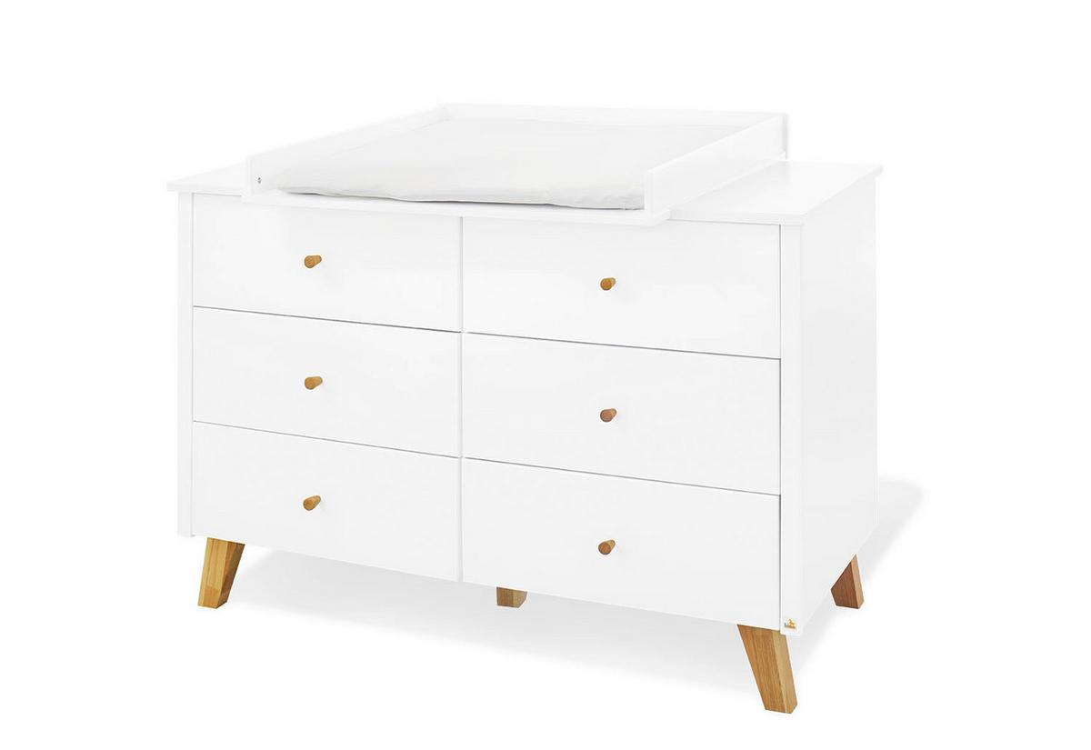 Babyzimmer Kinderzimmer-Set 'pan' - Eichefarben/Weiß, Design, Holzwerkstoff - Pinolino