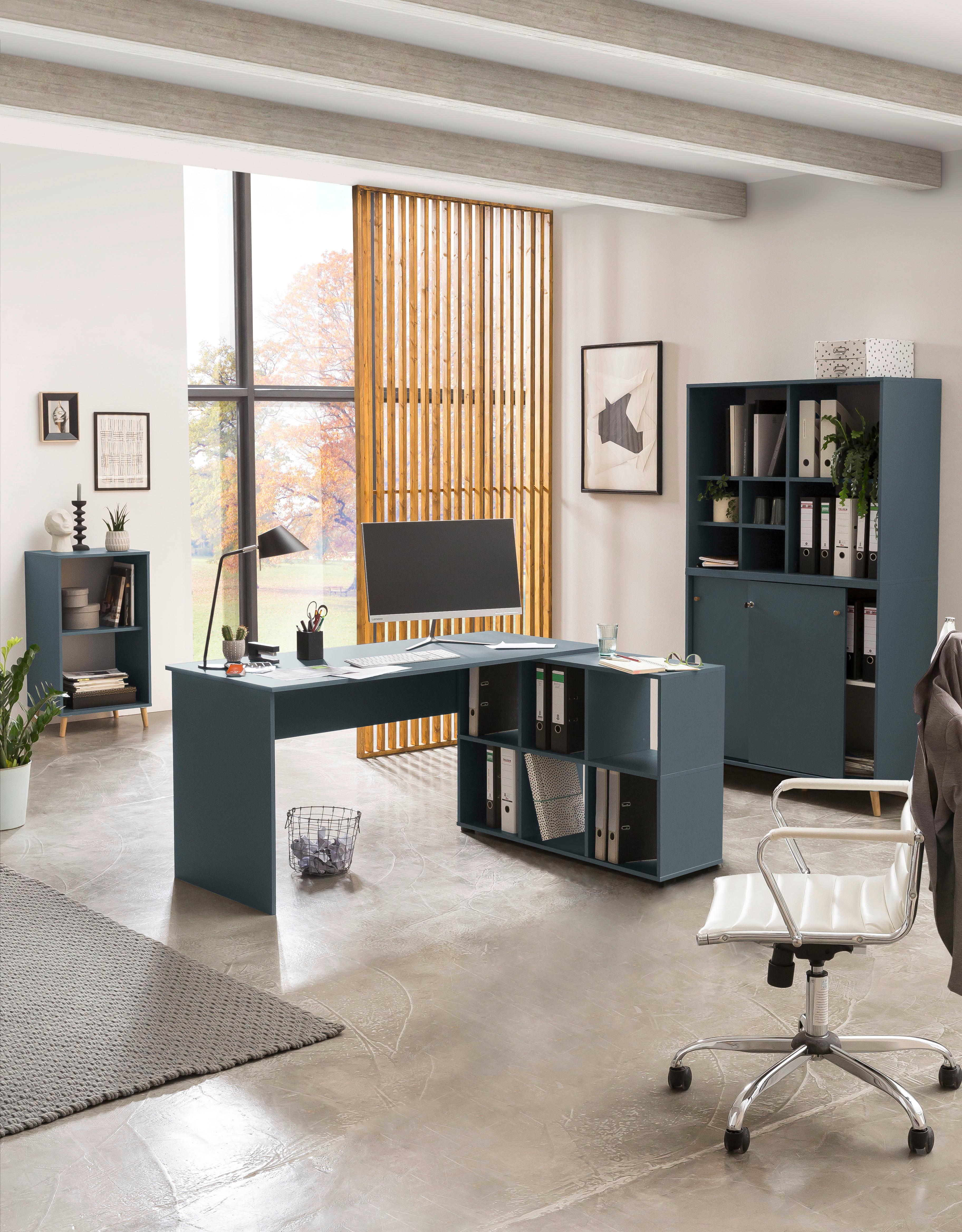Aktenschrank Set U510r+u510t+regal - Petrol, MODERN, Holzwerkstoff (50,95/174,2/41cm) - MID.YOU