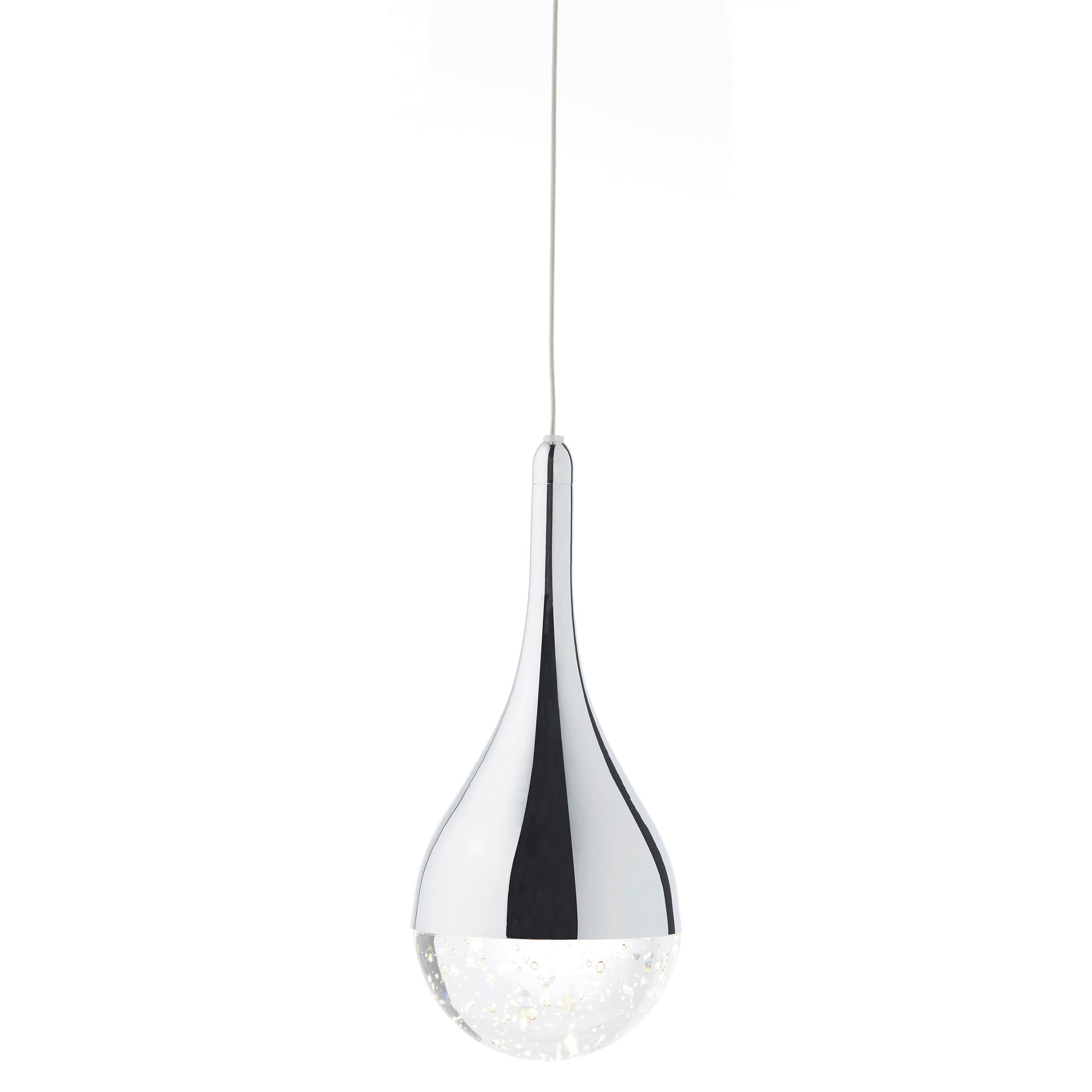 LED-Hängeleuchte Frizzante H: 143,5 cm 3-Flammig dimmbar - Chromfarben, Design, Glas/Metall (26/143,5cm) - Brilliant