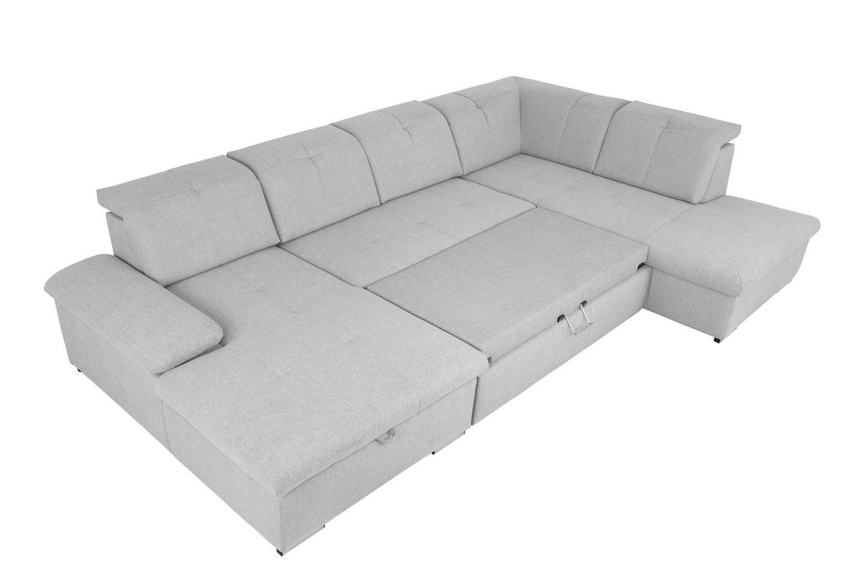 Wohnlandschaft Ramzes Hellgrau U: 173x328x215 cm - Hellgrau/Grau, Design, Textil (173/328/215cm) - MID.YOU