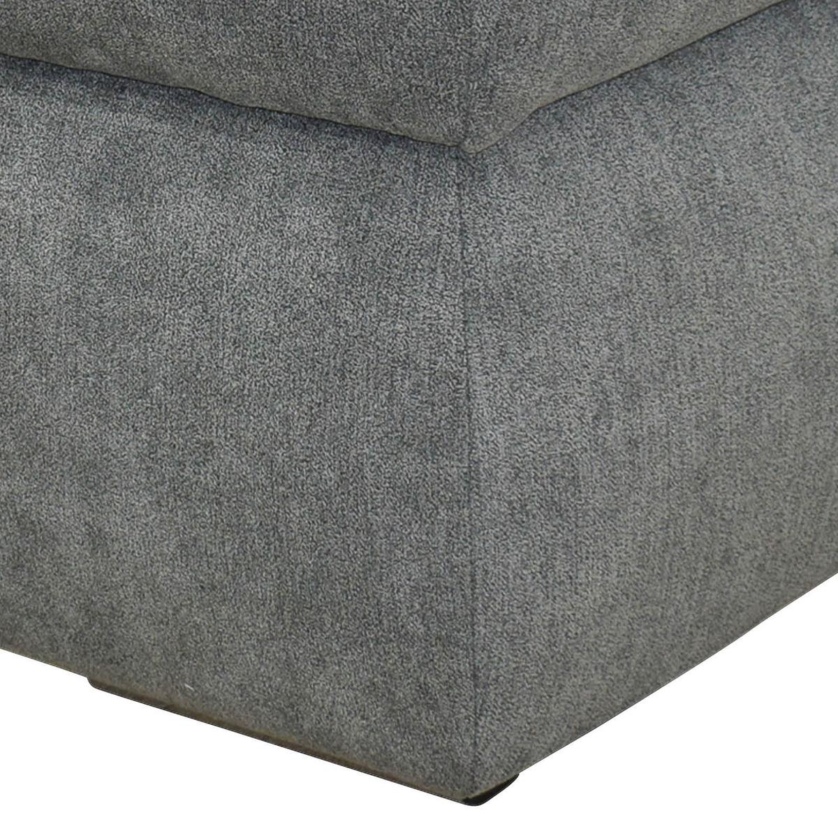 Hockerbank Moric Mikrofaser Dunkelgrau H: 64 cm mit Stauraum - Chromfarben/Dunkelgrau, KONVENTIONELL, Textil (136/64/43cm) - MID.YOU