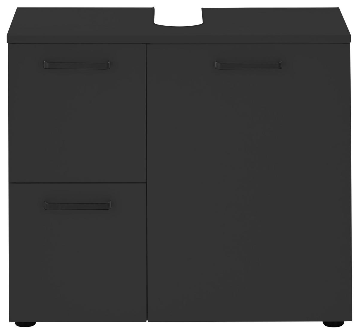 Waschbeckenunterschrank Vanice B: 70 Cm Schwarz - Schwarz, MODERN, Holzwerkstoff (70/60/35cm) - MID.YOU