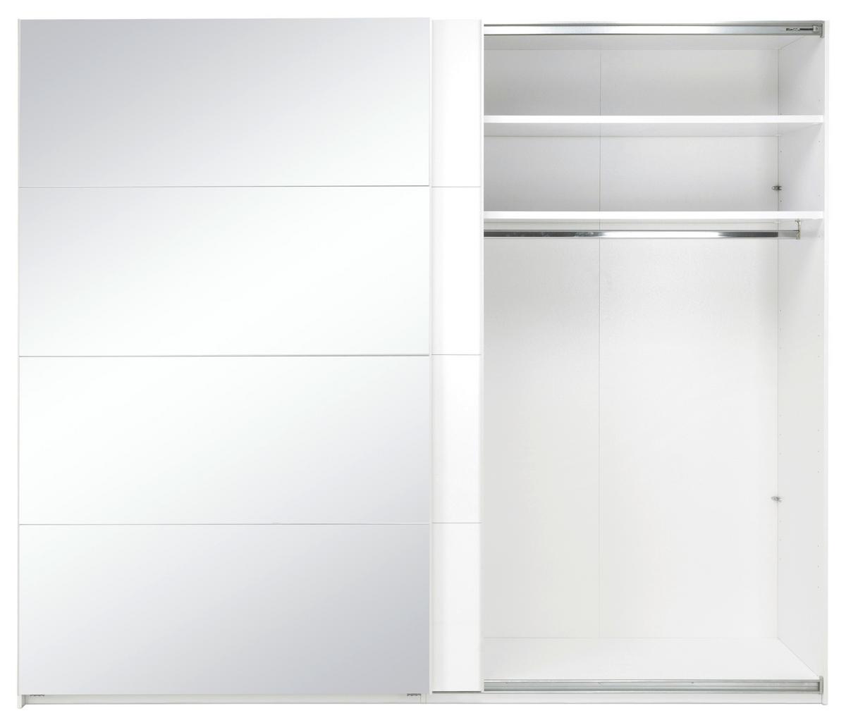 SCHIEBETÜRENSCHRANK Viva Weiß Hochglanz B: 250cm - Weiß Hochglanz/Weiß, MODERN, Holzwerkstoff (250/210/62cm) - P & B