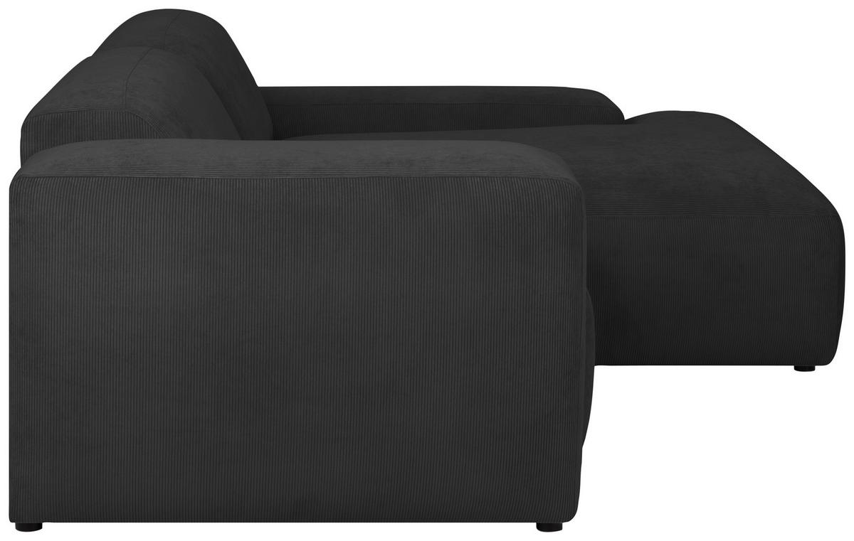 Ecksofa Hannah Anthrazit 252x170 Cm - Anthrazit/Schwarz, Design, Textil (252/170cm) - MID.YOU