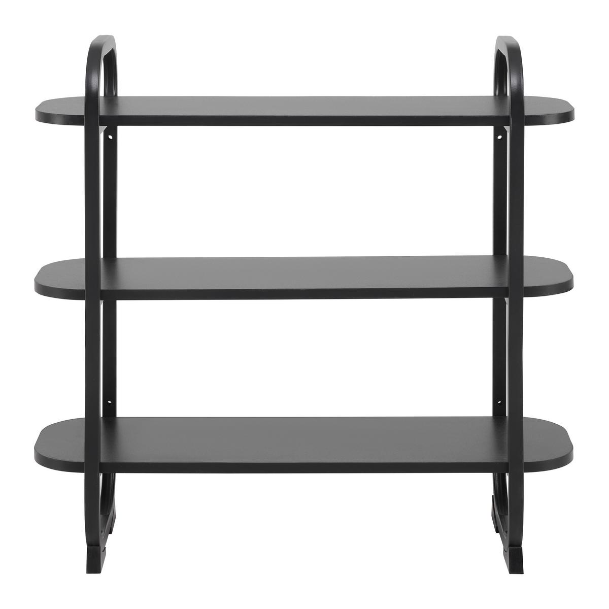 REGÁL BEND -EXKLUSIV- - čierna, Modern, kov/kompozitné drevo (76/72/27cm) - Mömax