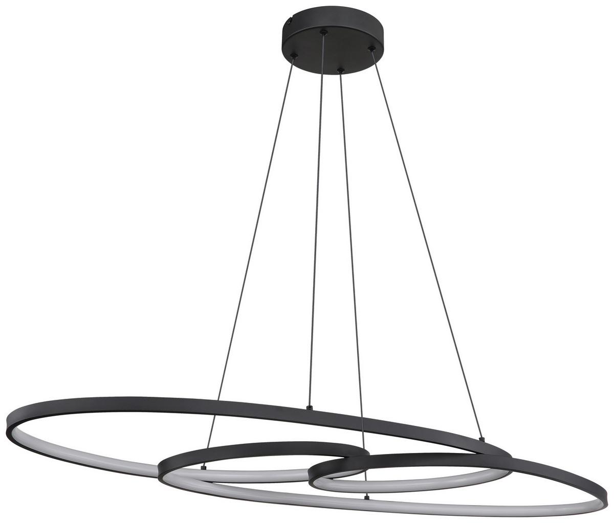ZÁVESNÉ LED SVIETIDLO ITI - čierna/opálová, Modern, kov/plast (20/36/100cm) - Mömax