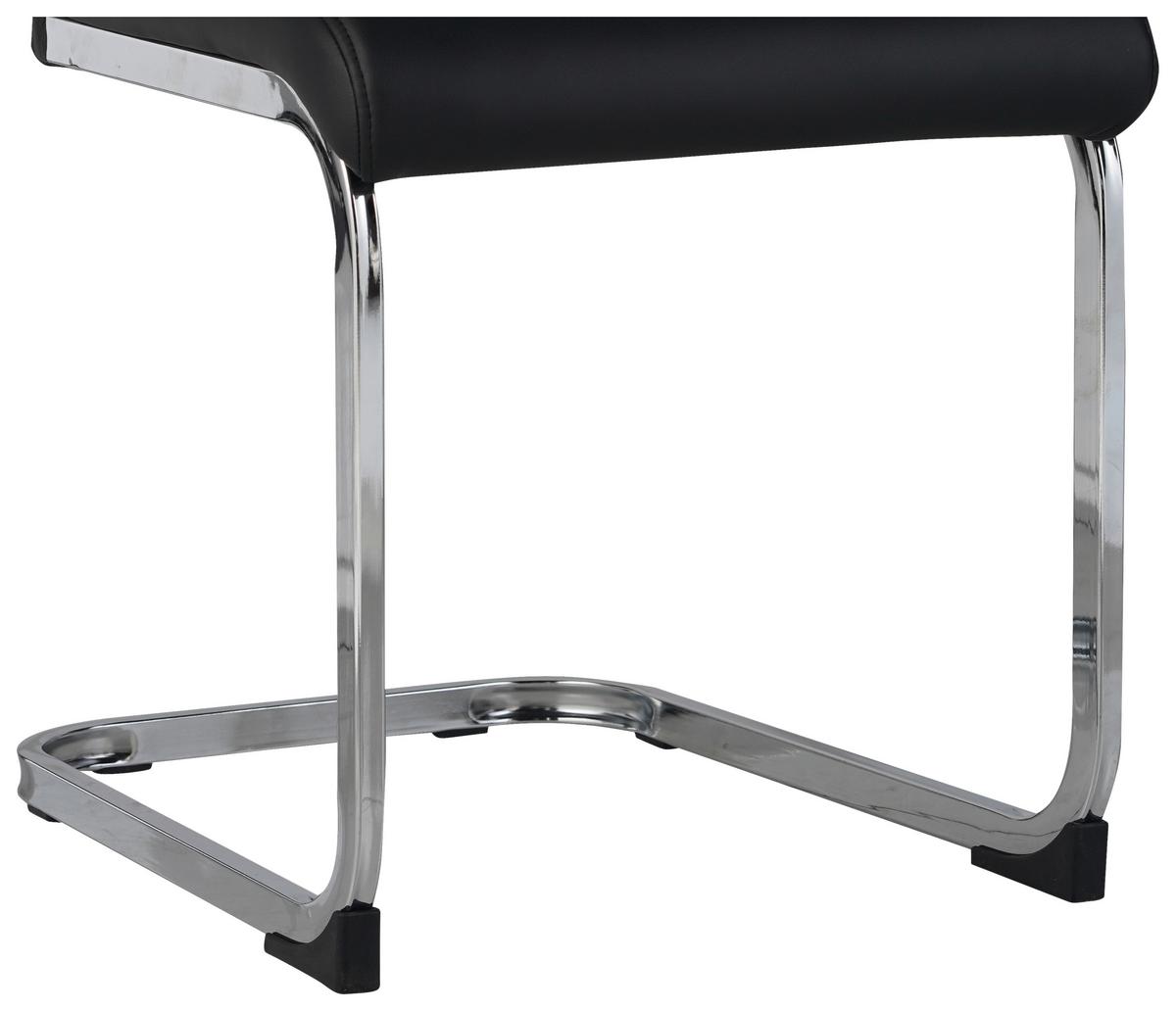 Schwingstuhl Leander Schwarz/chromfarben Gepolstert - Chromfarben/Schwarz, Design, Textil/Metall (42/99/56cm) - P & B