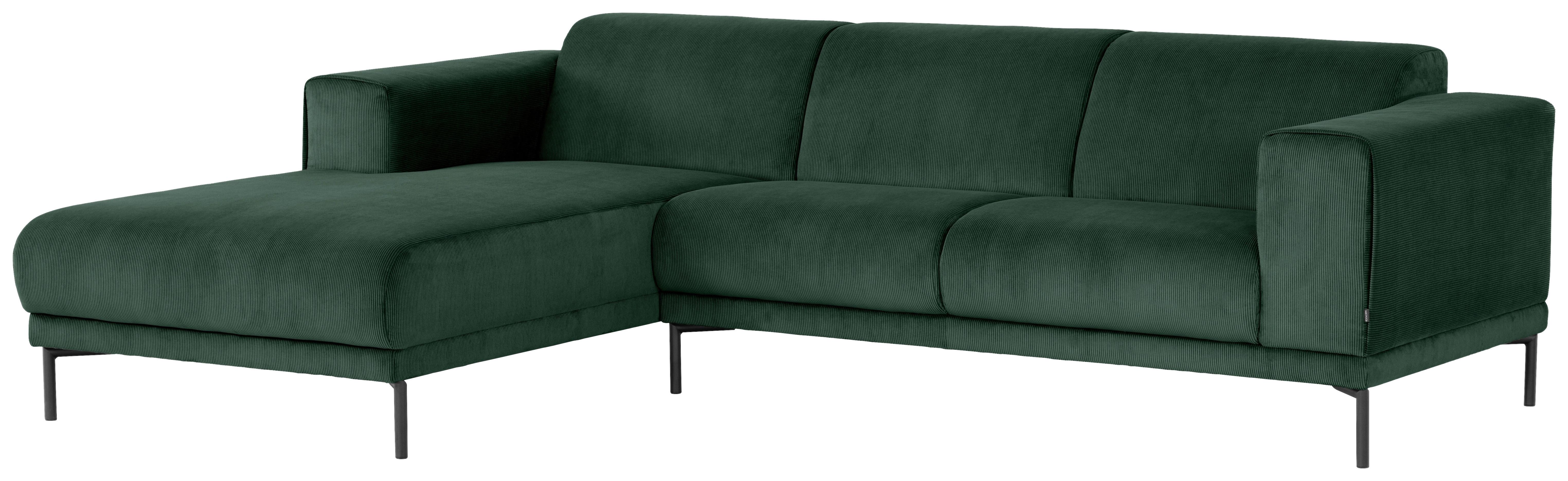 Ecksofa Erno Grün S: 262 cm - Schwarz/Grün, Design, Textil (262/183cm) - MID.YOU