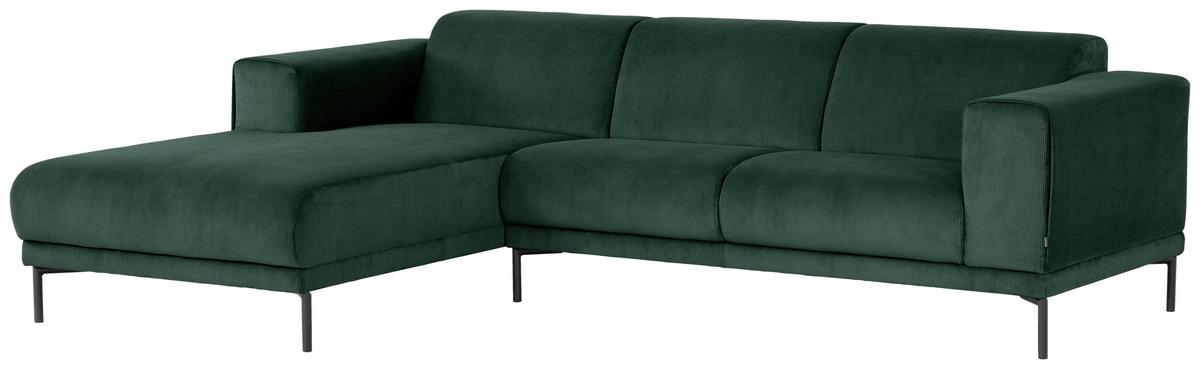 Ecksofa Erno Grün S: 262 cm - Schwarz/Grün, Design, Textil (262/183cm) - MID.YOU