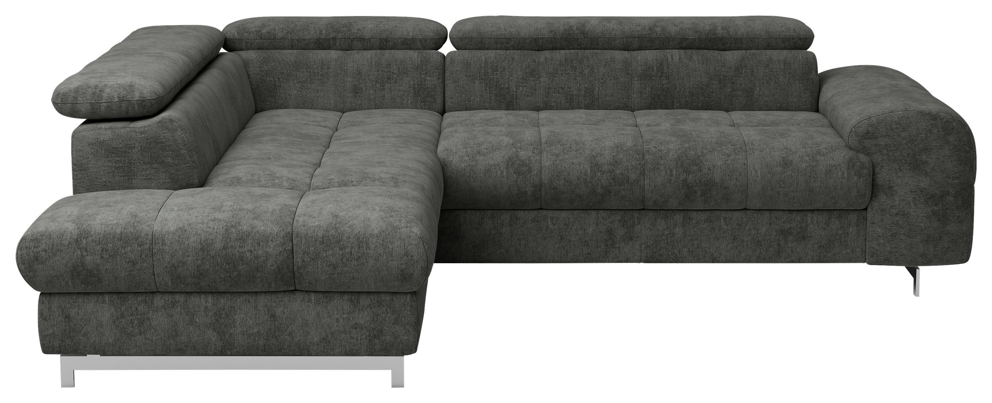 Ecksofa mit Schlaffunktion Cloud + Anthrazit - Chromfarben/Anthrazit, KONVENTIONELL, Textil (206/257cm) - Livetastic