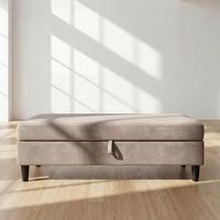 Hocker Hannover Taupe, mit Strauraum - Taupe/Schwarz, Basics, Textil (130/43/69cm) - Livetastic