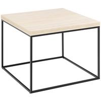 Konferenční stolek béžová, travertín - černá/béžová, Design, kov/kompozitní dřevo (60/60/45cm) - Livetastic