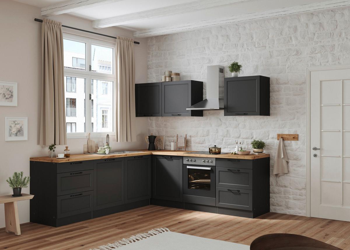 Eckküche Meran Ohne Geräten 240x240 Cm Grau/eiche Dekor - Eiche Wotan/Grau, LIFESTYLE, Holzwerkstoff (240/240cm) - Held