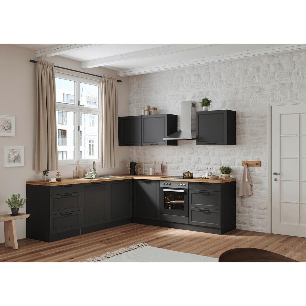 Eckküche Meran Ohne Geräten 240x240 Cm Grau/eiche Dekor