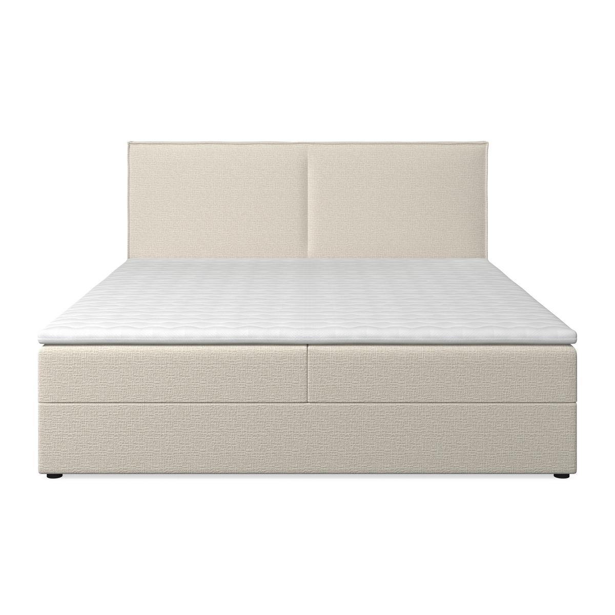 Boxspringová postel IMOLA 180x200, krémová - černá/krémová, Moderní, dřevo/textil (180/200cm) - Bessagi Home