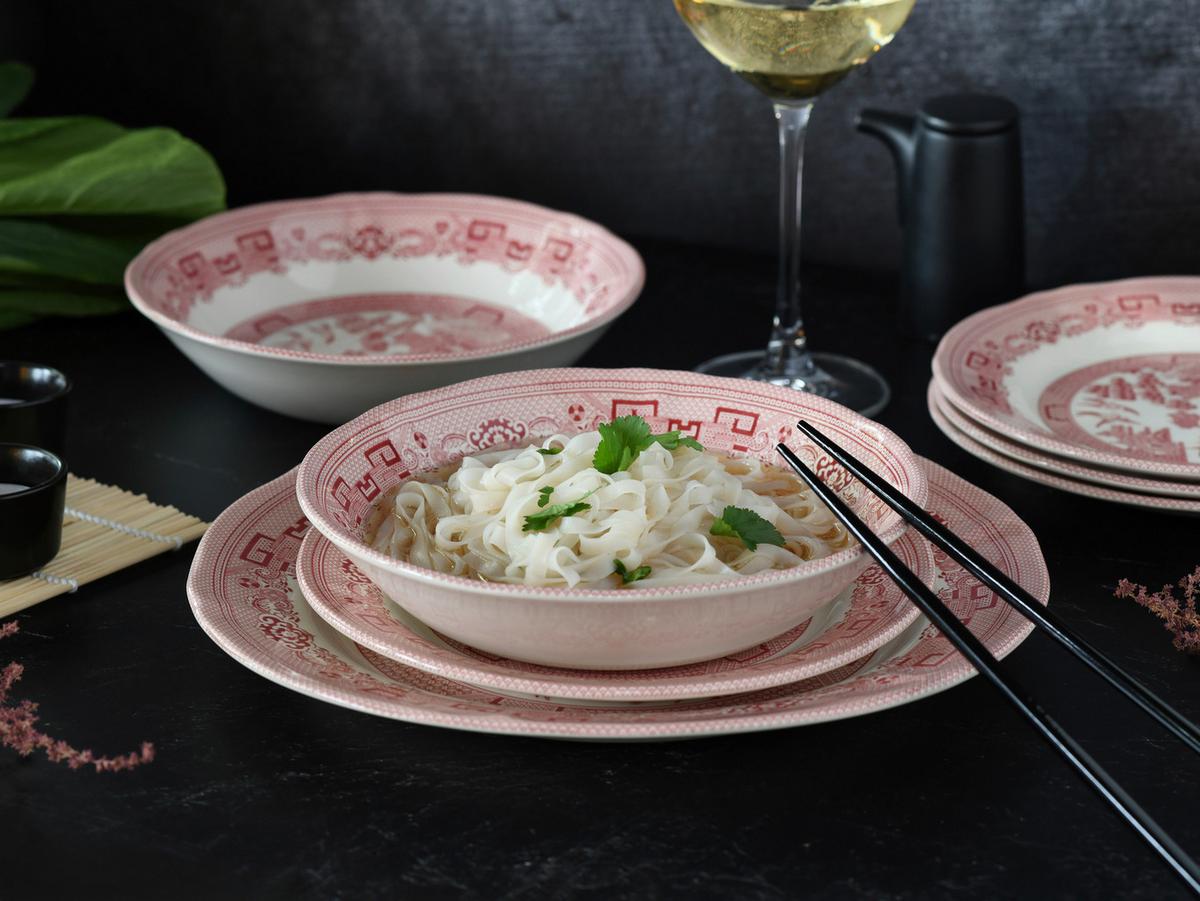 Tafelservice China Town Rot, Weiß L: 31 cm - Rot/Weiß, Basics, Keramik (31/30/32cm) - Creatable