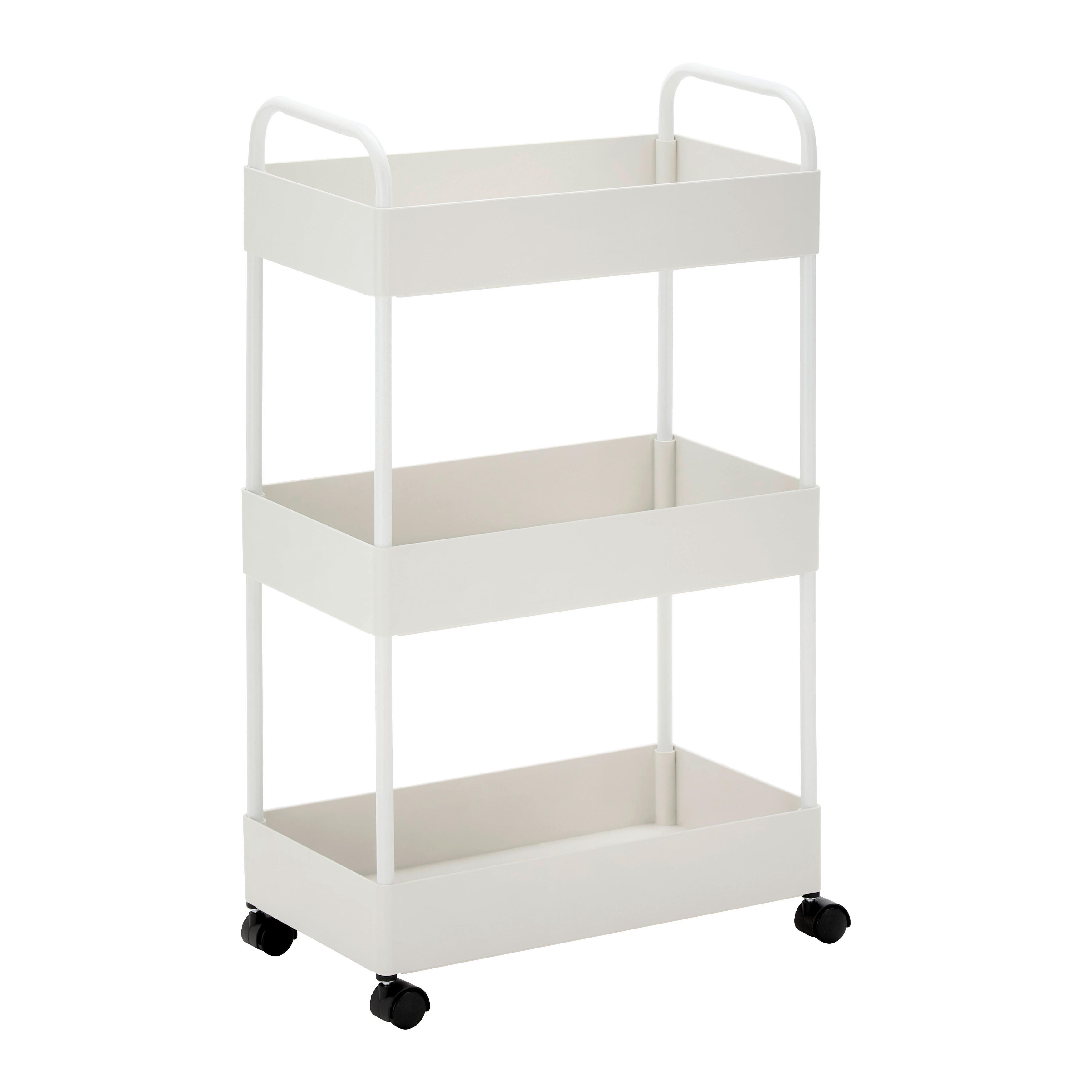 Regál na kolečkách SANDRO bílý - bílá, Moderní, kov/plast (40/72/22cm) - P & B