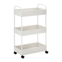 Regál na kolieskach SANDRO biely - biela, Modern, kov/plast (40/72/22cm) - P & B