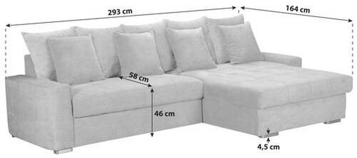 ROHOVÁ SEDAČKA SALVADOR - tmavě hnědá/barvy stříbra, Moderní, kov/dřevo (293/164cm) - MID.YOU